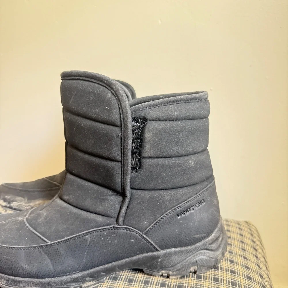 Lands' End Insulated Winter Snow Boots Size 12 Black